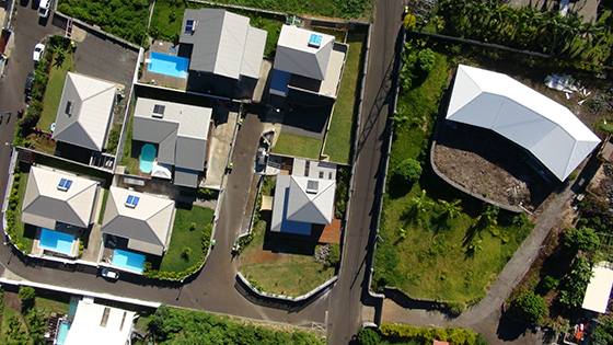 Ortho-Photo pour Architecte, Maitre d'oeuvre, permis de construire, Cadastre sont réalisés par Drone Tech. Ile de la Réunion.