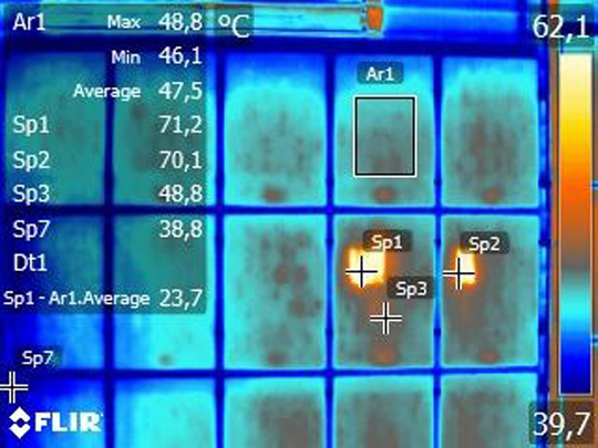 Thermographie infrarouge sur Panneaux photovoltaïques.